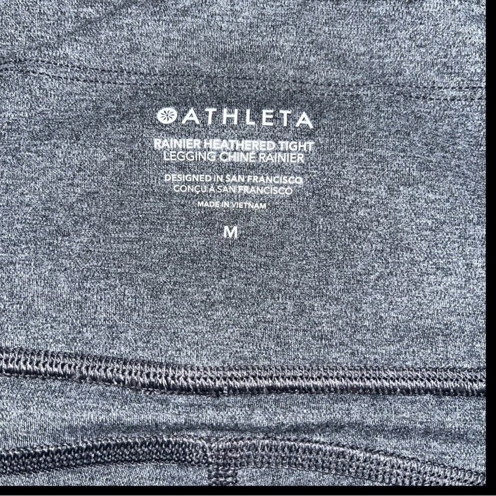 Athleta Rainier Heather Tight Grey Heather Legging Zip Up Pockets Reflective NWT - Picture 15 of 16